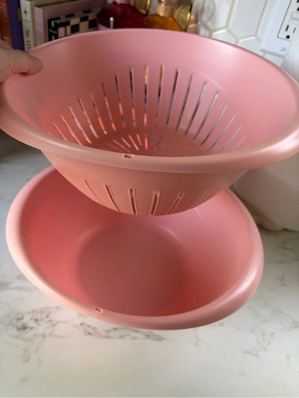 Pink Plastic Colander / Strainer